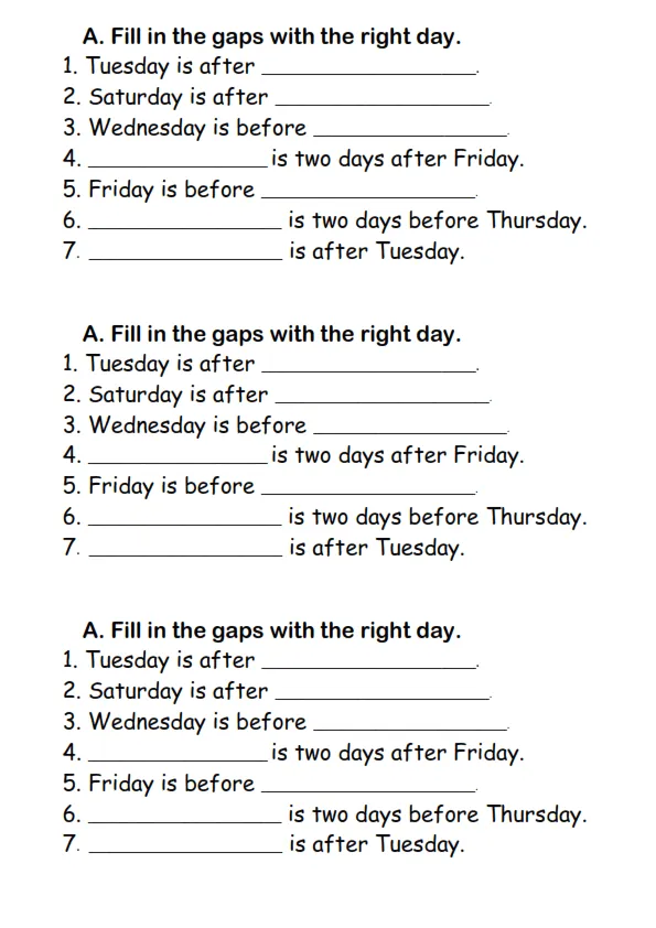 Days Of The Week