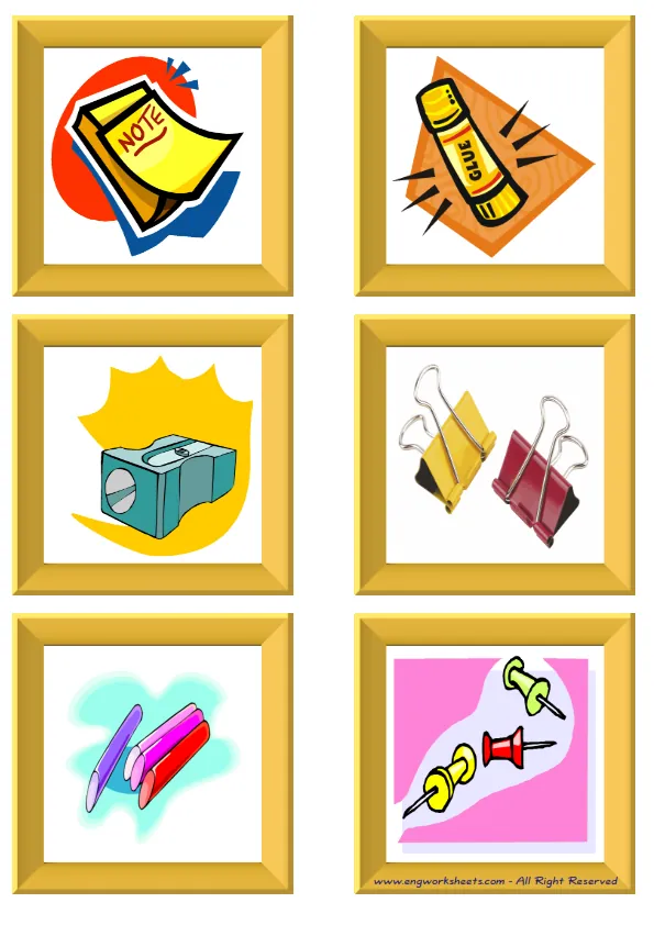 ESL Flashcard without words containing Classroom Object picture for kids and teachers. Worksheet Preview