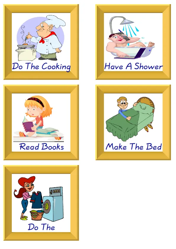 ESL Flashcard together with words containing Daily Routine picture for kids and teachers. Worksheet Preview
