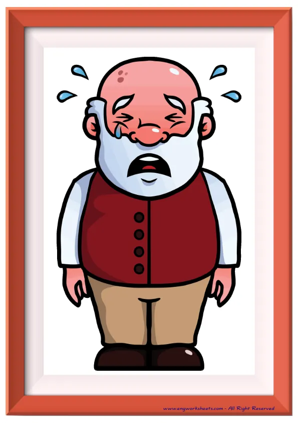 Full page ESL Flashcard without words containing Describing People picture for kids and teachers. Worksheet Preview