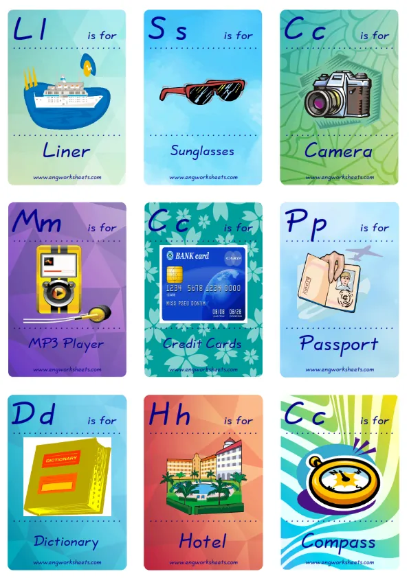 Mini size ESL Flashcard Holiday for kids and teachers.