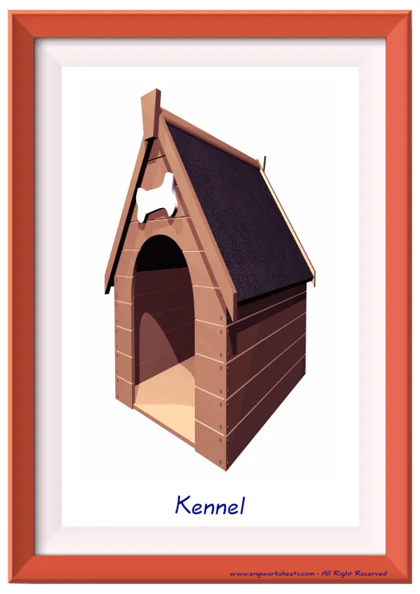 Full page ESL Flashcard together with words containing Houses Homes picture for kids and teachers.