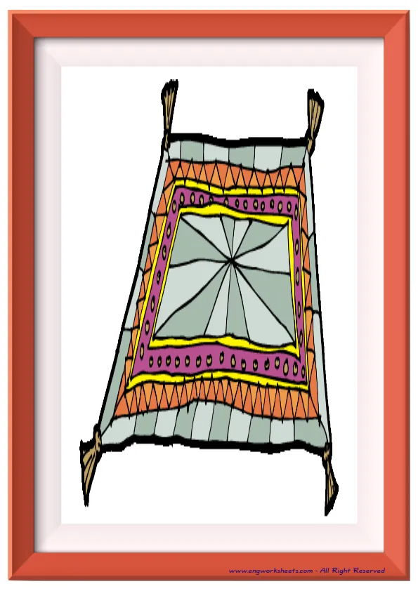 Full page ESL Flashcard without words containing Living Room picture for kids and teachers. Worksheet Preview
