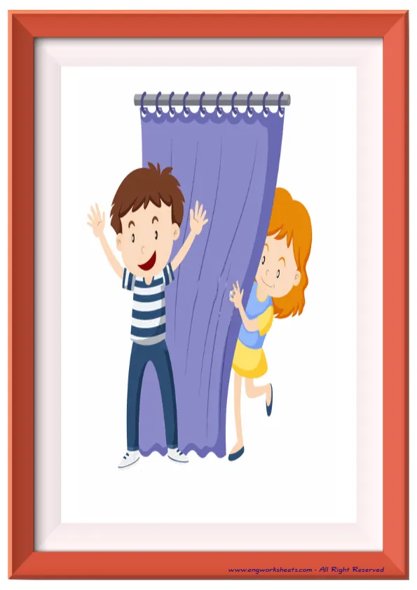 Full page ESL Flashcard without words containing Opposites picture for kids and teachers. Worksheet Preview