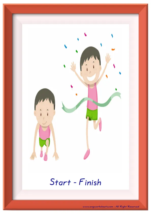 Full page ESL Flashcard together with words containing Opposites picture for kids and teachers. Worksheet Preview