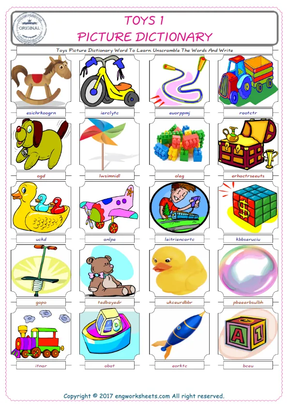 Toys ESL Worksheets For kids, the exercise worksheet of finding the words given complexly and supplying the correct one. Worksheet Preview