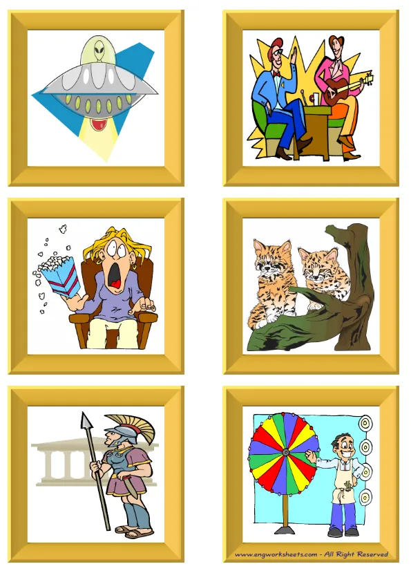 ESL Flashcard without words containing Tv Programmes picture for kids and teachers. Worksheet Preview