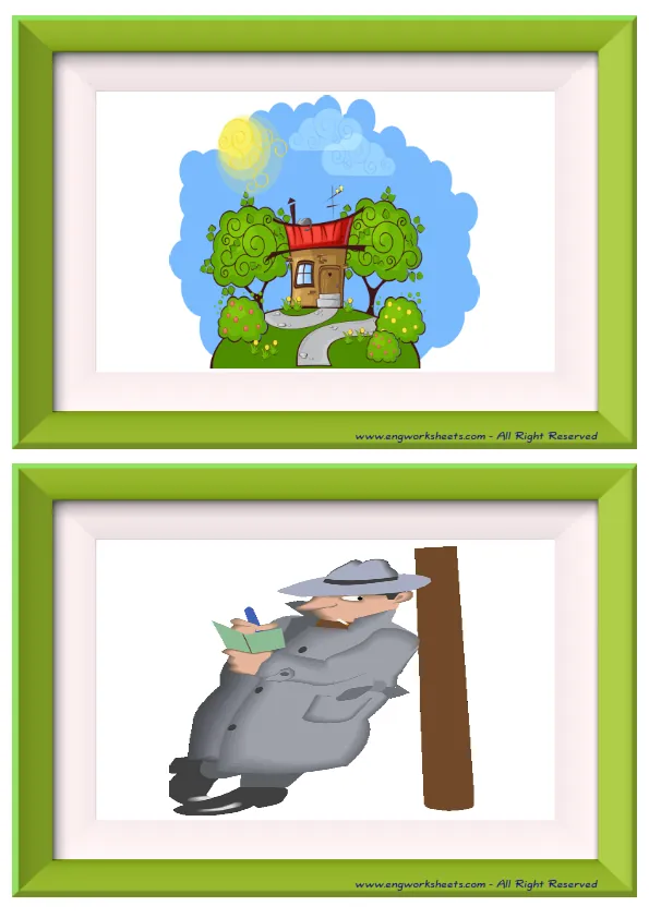 Half page ESL Flashcard without words containing Tv Programmes picture for kids and teachers. Worksheet Preview
