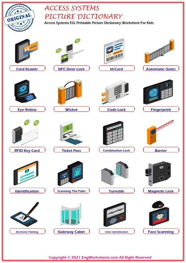 Access Systems ESL Printable Picture Dictionary Worksheet For Kids Worksheet Preview
