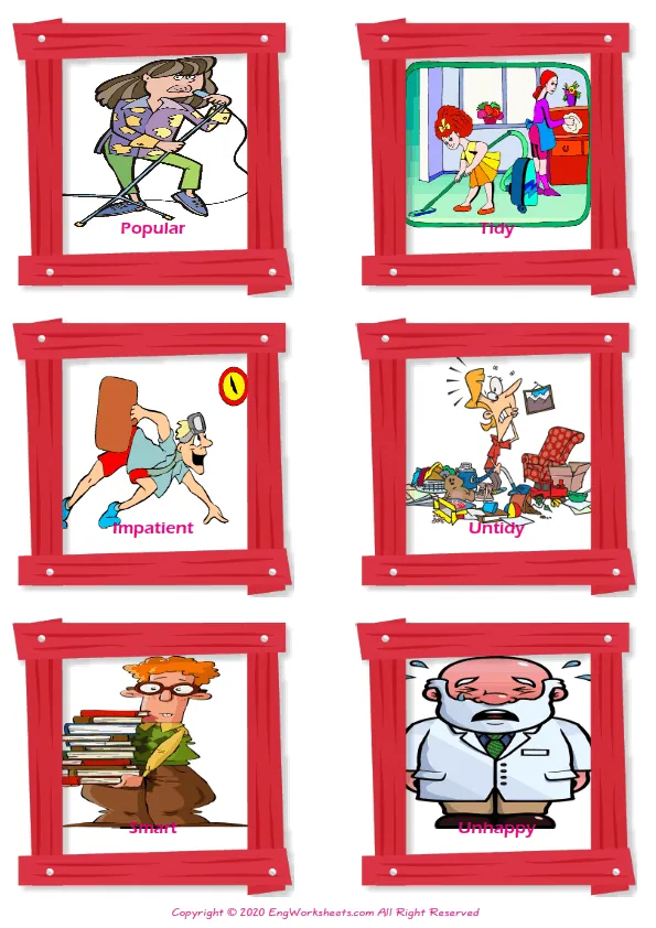Friendship vocabulary worksheet with words, six images per page Worksheet Preview