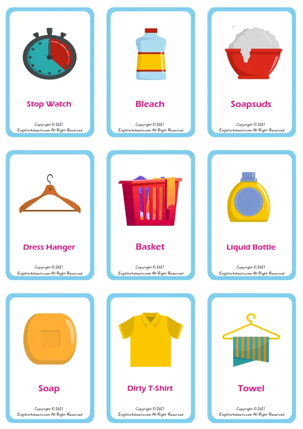 Laundry Room ESL Printable Unscramble the Words English Worksheet. Worksheet Preview