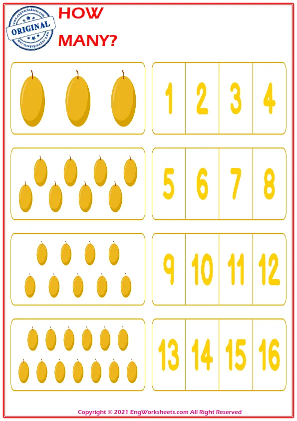 Let's Learn To Count - Math Worksheet
