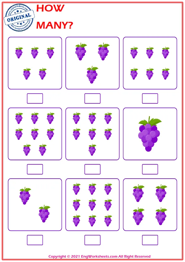 Let's Learn To Count - Math Worksheet