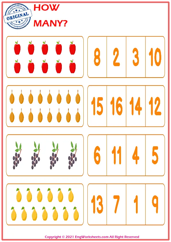 Let's Learn To Count - Math Worksheet