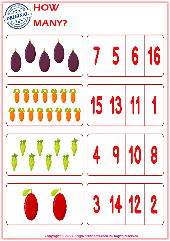 Let's Learn To Count - Math Worksheet