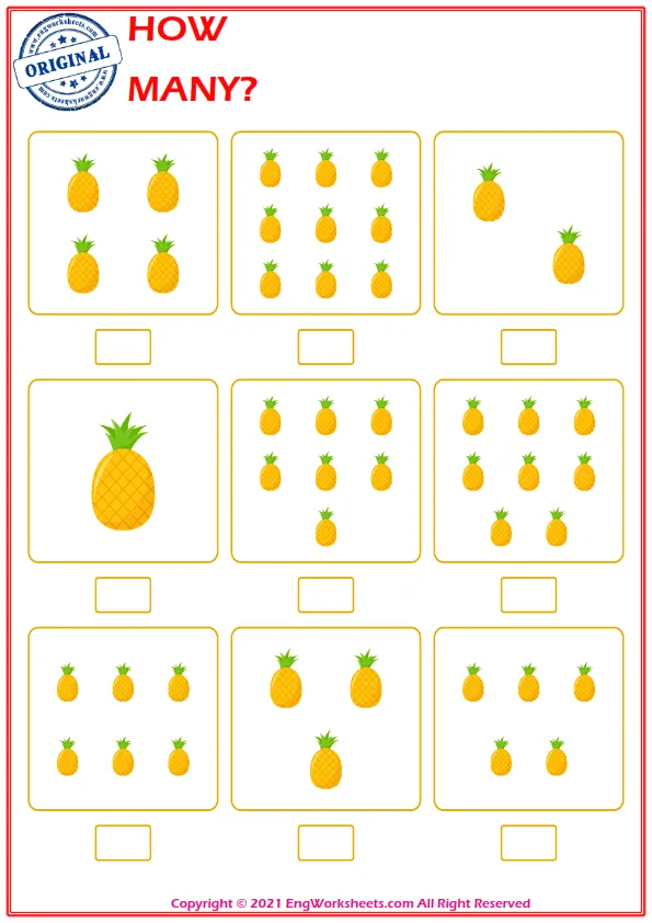 Let's Learn To Count - Math Worksheet
