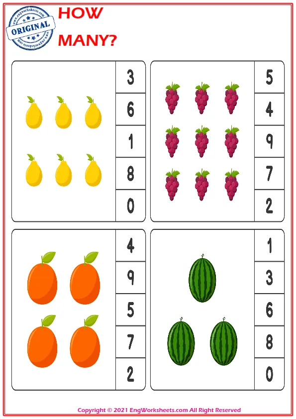 Let's Learn To Count - Math Worksheet