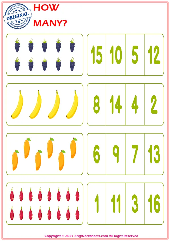 Let's Learn To Count - Math Worksheet