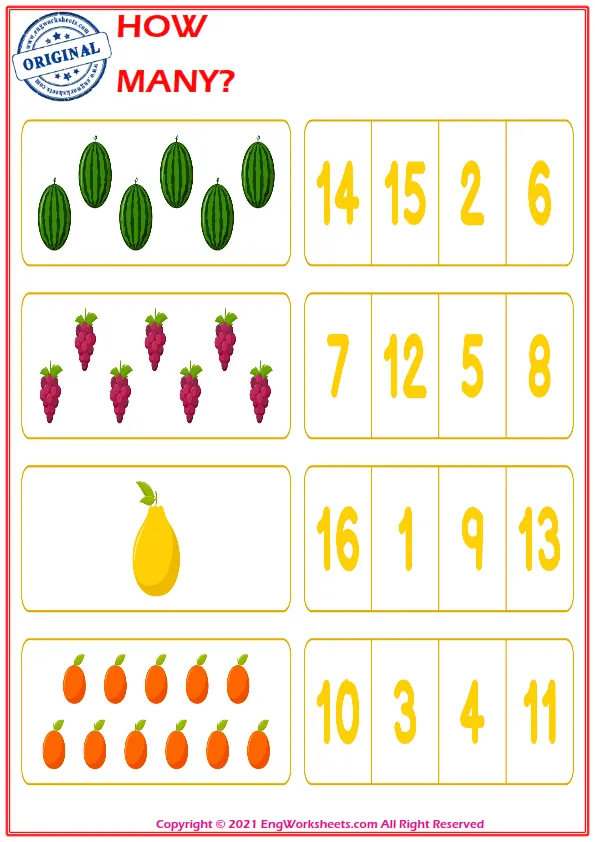 Let's Learn To Count - Math Worksheet