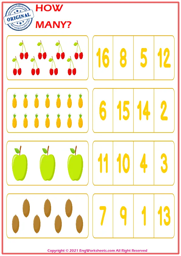 Let's Learn To Count - Math Worksheet