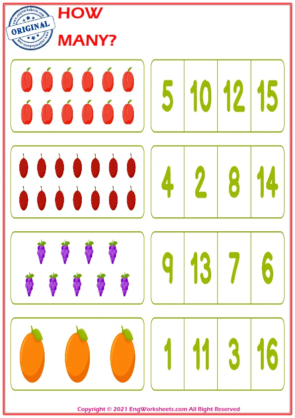 Let's Learn To Count - Math Worksheet