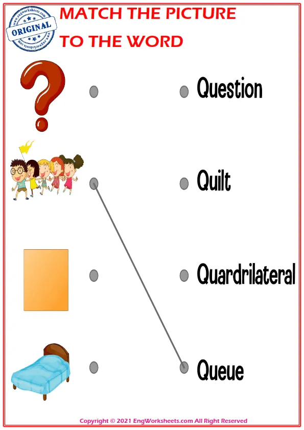 Match the picture to the word worksheet for children Worksheet Preview