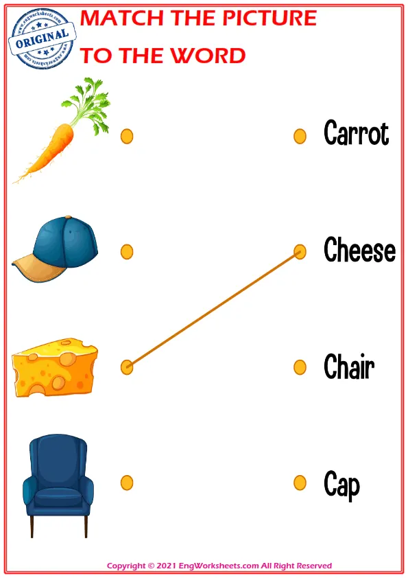 Match the picture to the word worksheet for children Worksheet Preview