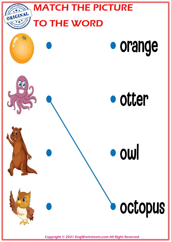 Match the picture to the word worksheet for children Worksheet Preview