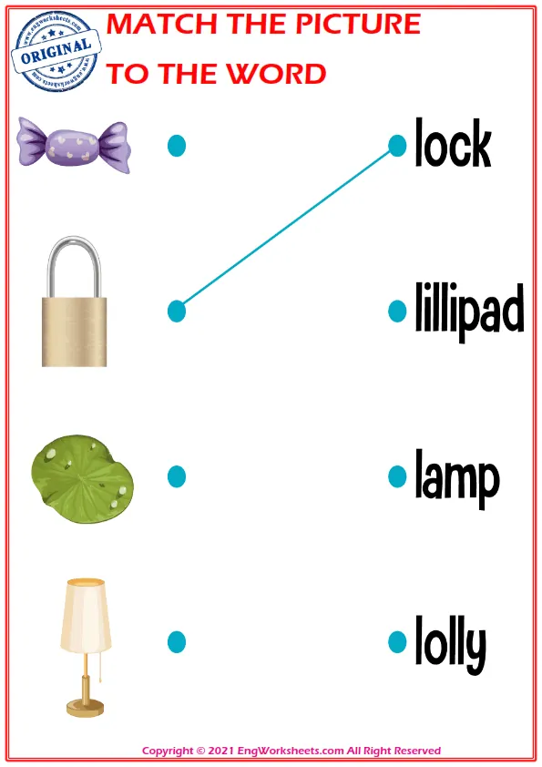Match the picture to the word worksheet for children Worksheet Preview