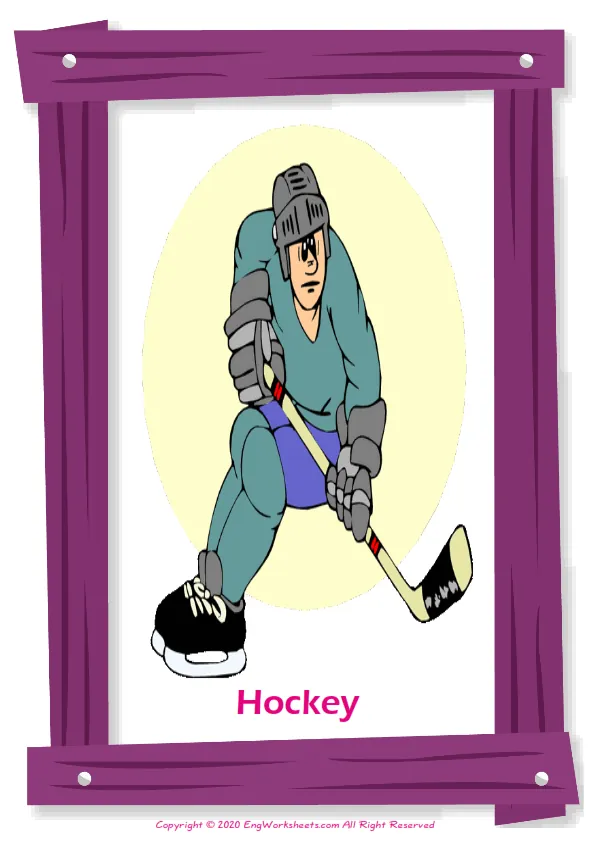 Sports English vocabulary worksheet with full-page words Worksheet Preview