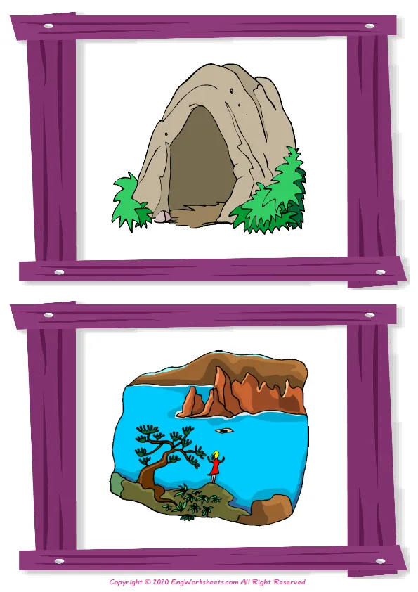 Wordless Environment vocabulary worksheet with two images per page Worksheet Preview