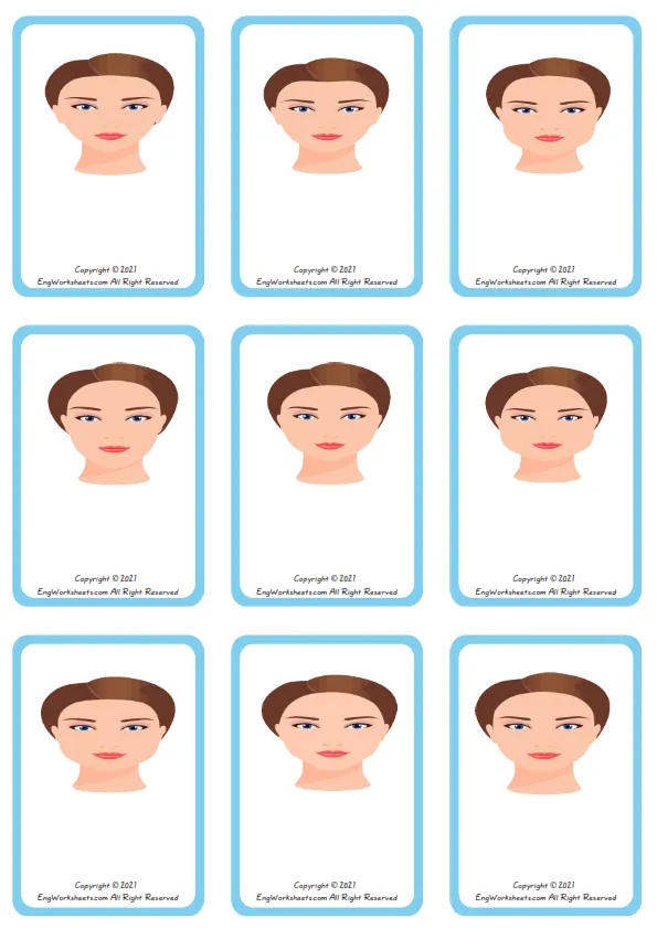 Face Shapes ESL Printable Matching Exercise Worksheets For Kids Worksheet Preview