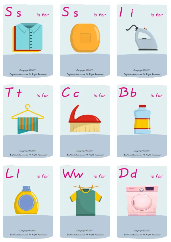 Laundry Room ESL Missing Letters In Words Exercise Worksheet Worksheet Preview
