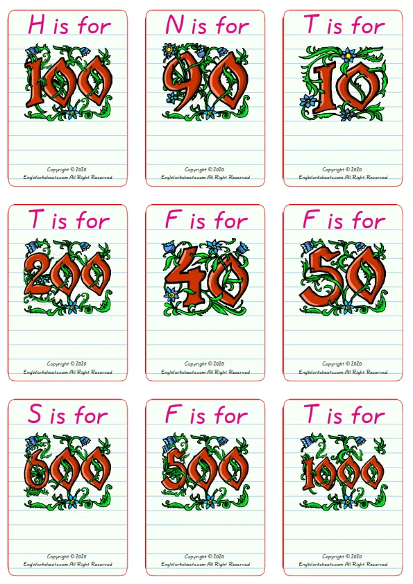 Wordless Number vocabulary worksheet with nine images per page Worksheet Preview