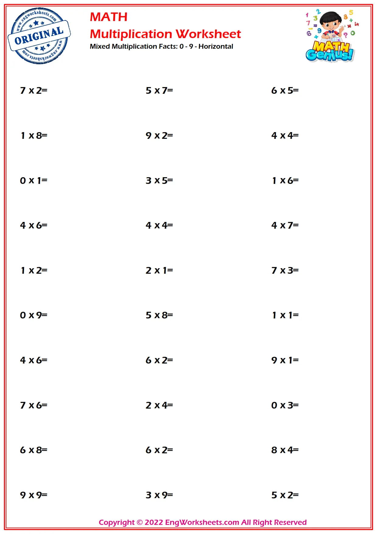 Multiplication Facts
